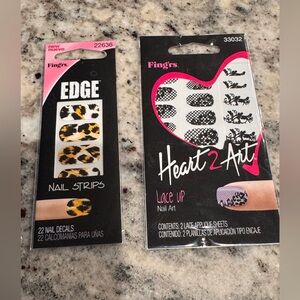 Set of 2 Fing'rs Edge and Heart 2 Art Nail Strips